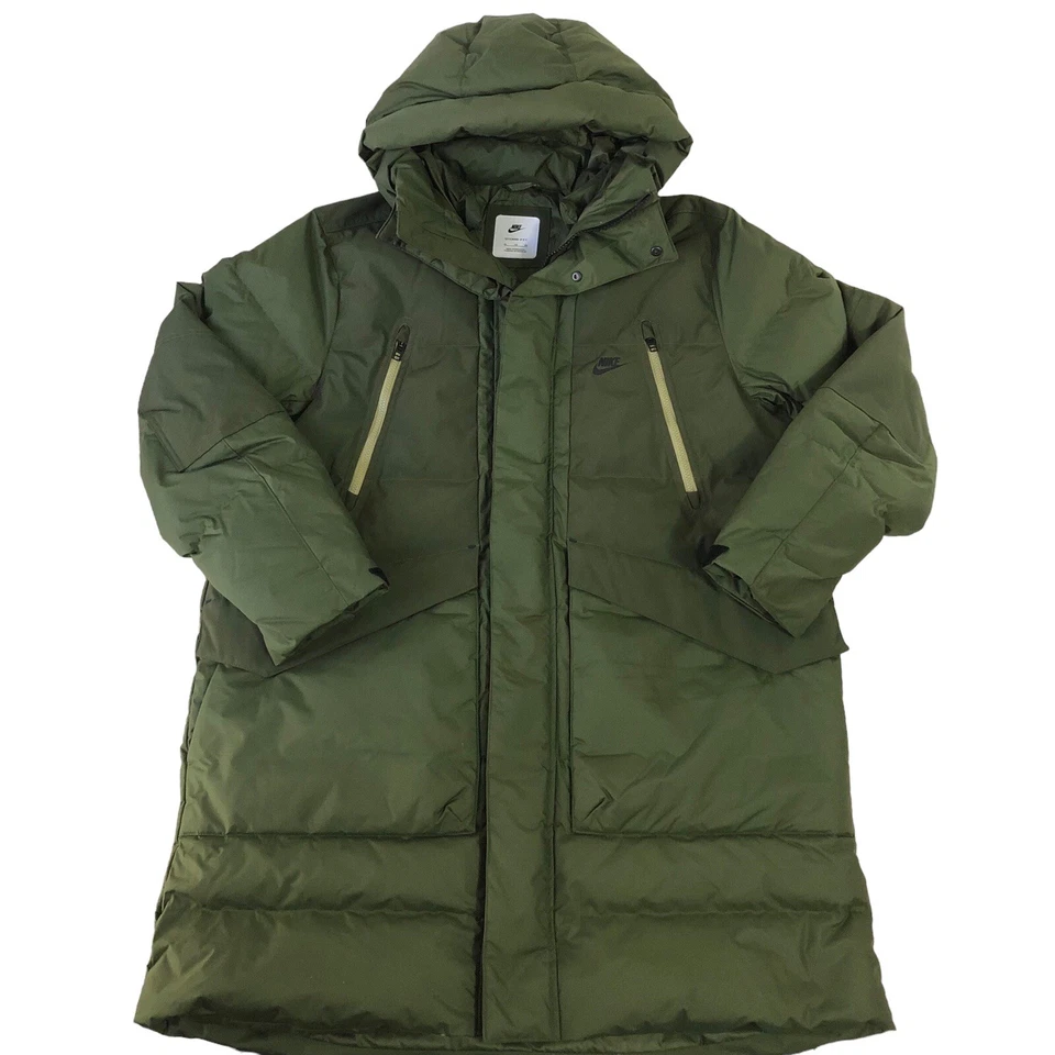Nike Storm Fit Down Fill Parka Army Green Olive DD6838-326 Mens XL