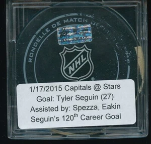 Tyler Seguin Dallas Stars GU Goal Puck 1/17/15 vs Capitals 120th Career MeiGray - Picture 1 of 2