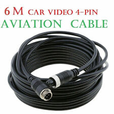 6M Video&Power 4-Pin Aviation Extension Cable for Car Truck Rear view Camera
