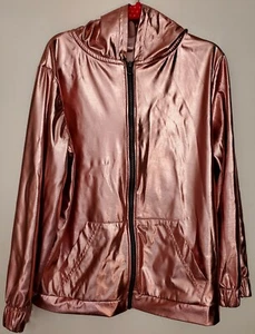 More Than Magic Metallic Rose Gold Hooded Jacket Girls Size 6/6X - Picture 1 of 6