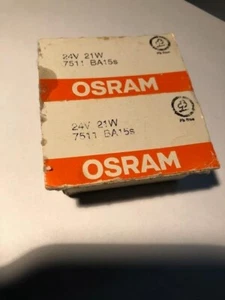 2 X Osram P21W Lamps 24V 21W BA15S Bulb 7511 24 Volt 21 Watt New (old stock) - Picture 1 of 3
