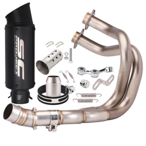 For Kawasaki Ninja 650 Z650 2017-2023 Full System Exhaust Tips Black Header Pipe - Picture 1 of 12