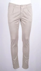 PANTALONE MORO CHINO con pence SLIM FIT COTONE STRETCH LEGGERO CON ZIP CORDA - Foto 1 di 13