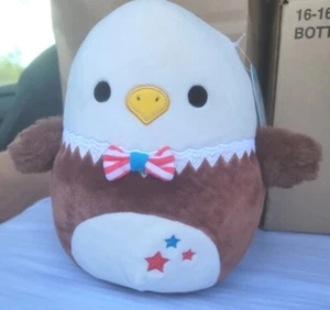 NEU Squishmallow 8 Zoll Edward Eagle patriotische Sterne Streifen Greifvogel Plüsch Brandneu mit Etikett - Bild 1 von 5