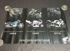 Honda Motorcycle Poster Racing Heritage 1969 CB750, 1992 CBR900RR, 2012 CBR1000R