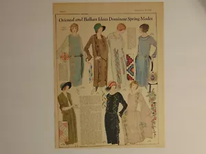 1923 ORIENTAL and BALKAN WOMENS FASHIONS vintage art print ad - Picture 1 of 1