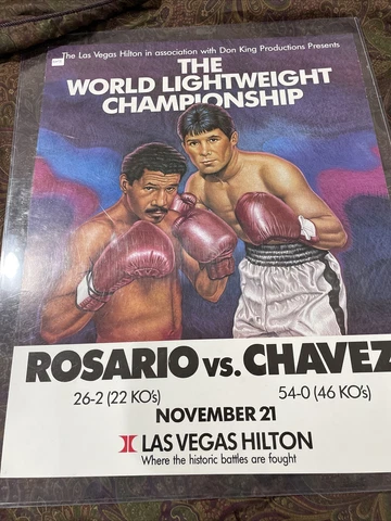 Vintage Original Julio Cesar Chavez vs Edwin Rosario rare Boxing Fight Poster! Cover