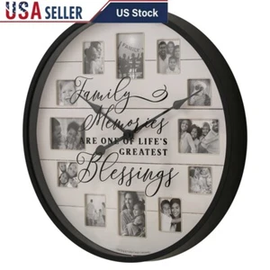 Cornice portafoto sentimento orologio da parete ricordi di famiglia decorazione 12 foto display orologio - Foto 1 di 7