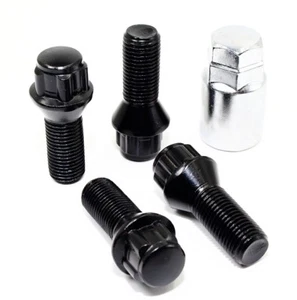 4 14x1.25 28mm Black Wheel Locks for BMW 228i 235i M2 M3 M4 328i 340i 428i 440i - Picture 1 of 8