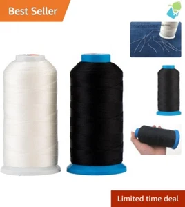 High-Performance Nylon Thread for Upholstery - 2x1500 Yards T70 in Black & White - Picture 1 of 8