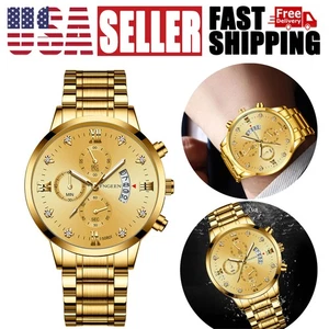 Reloj Hombre Acero Inoxidable Cuarzo Luminoso Clásico Negocios Reloj Pulsera Impermeable - Imagen 1 de 7