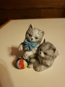 Pair Of Adorable Gray Kittens Playing With Colorful Ball - Picture 1 of 5