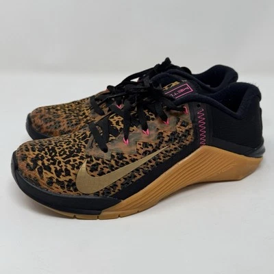 Nike Metcom 6 Zapatos Atléticos Marrón y Negro con Estampado de Leopardo Para Mujer Talla 8 Foto 1 de 4
