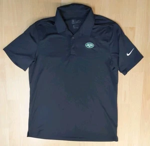 New York Jets Nike Dri Fit Polo Shirt Mens Large Black Short Sleeve NFL Football - Picture 1 of 10