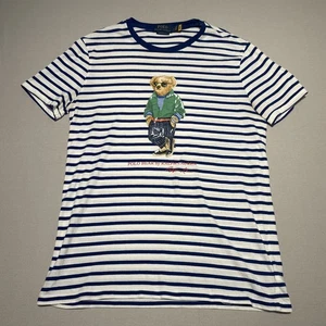 Ralph Lauren Polo Bear T-Shirt Herren mittelblau gestreift Custom Slim Fit S/S - Bild 1 von 13
