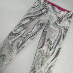 Athleta Girl Size XL (14) Chit Chat Capri Tights Marble Rainbow Swirl 446853 - Picture 1 of 7