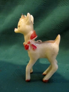 Vintage MCM Weihnachten Bradford Rudolph Rentier mit roter Nase Kunststoff Ornament USA 3,5" H - Bild 1 von 13