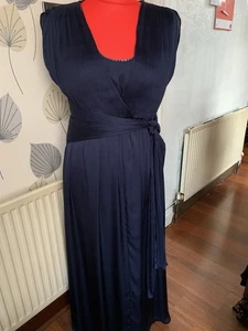 Ladies Fully Lined Blue Evening Dress Size 14 By Nicholas Millington - Picture 1 of 11