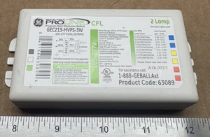 GE GEC213-MVPS-3W ProLine CFL Electronic Ballast 120-277V 2-Lamp Multivolt - Picture 1 of 5