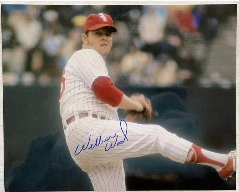 Foto brillante autografiada firmada por Wilbur Wood de 8x10 de los Medias Blancas de Chicago Foto 1 de 1