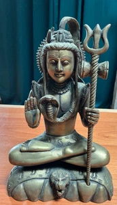Bronzestatue Shiva-Dakshina-Murti, Hindu Mythologie, feine Ausarbeitung, 2tlg. - Bild 1 von 5
