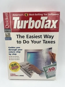 Quicken Turbo Tax 1996 Final Edition For Windows 95 & Windows 3.1 NEW SEALED - Picture 1 of 5