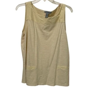 Nurture gelb Baumwolle Leinen ärmellos Pullover Top Shirt Damen Größe Large - Bild 1 von 7