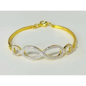 18K 22K 23K 24K THAI BAHT YELLOW  GOLD  JEWELRY  BANGLE BRACELET Size 16-18cm - Picture 1 of 4