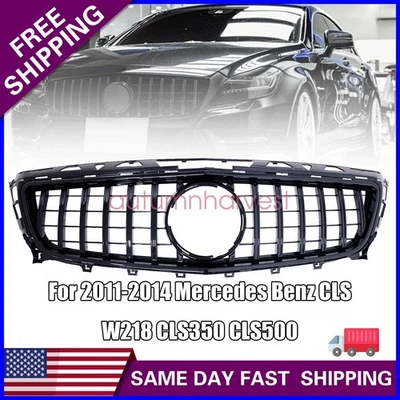 Fit Mercedes Benz CLS350 W218 CLS500 2011 12 13 2014 Gloss Black Grille - Imagem 1 de 4