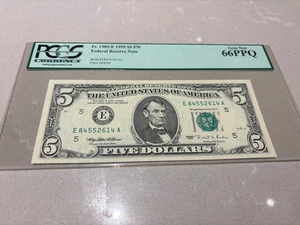 1995 $5 Richmond Federal Reserve Note FRN 1985-E PCGS 66 Gem New - Picture 1 of 2