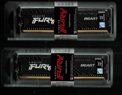 NEW Kingston FURY Beast Black KF432C16BB/16 DDR4-3200 16GB Matched set. - Image 1 of 4