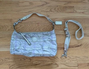 Borsa a mano/tracolla Coach Signature Plaid Hobo oro metallizzato F17209 M38 - Foto 1 di 13