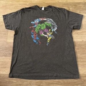 Vtg Marvel Mad Engine Avengers X-Men Superheroes Shirt Gray Sz XL - Picture 1 of 5