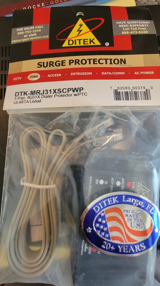 DITEK - DTK-MRJ31XSCPWP 1 Pair RJ31X Dialer Protector w/ PTC - UL497A Listed NEW