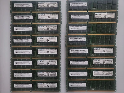 16x Crucial 8GB PC3-10600 DDR3 Registered ECC Server RAM CT102472BB1339 36FMR - Image 1 of 2