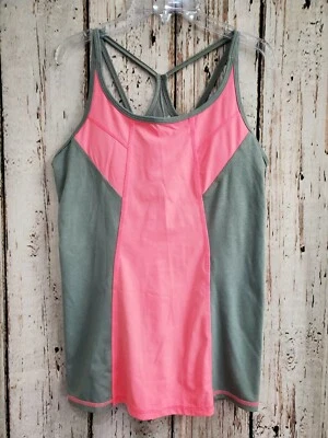 Camiseta sin mangas deportiva HHP para mujer mediana Kyodan rosa gris espalda deportiva con sujetador de estante usada en excelente estado Foto 1 de 4