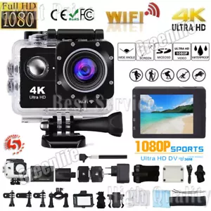 WIFI Action Camera Remote Control 4K HD 1080P Sport DV 30m Waterproof Camera SPM - Picture 1 of 22