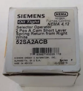 Siemens 52SA2ACB Hochleistungs-Wahlschalter, wasser- und öldicht, 2 Positionen - Bild 1 von 3