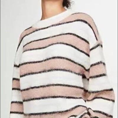 Новые женские ACNE STUDIOS текстурированный в полоску шерстяная смесь свитер размер L - Изображение 1 из 4