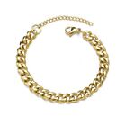 3/5/7/9mm Stainless Steel Curb Cuban Link Bracelet Mens Womens Chain Adjustable