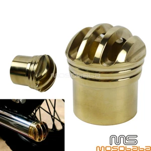 1.75" Exhaust Pipe Grilled Brass Exhaust Tip Universal For Custom Chopper Bobber - Picture 1 of 9