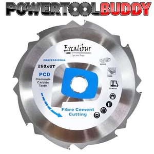 EXCALIBUR PCD Blade Fibre Cement Saw Blade 260mm x 30mm 8T - Polycrystalline - Picture 1 of 4