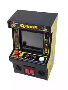 Q*bert - Basic Fun #09543 Handheld Arcade Classic Video Game Mini Cabinet WORKS - Picture 1 of 9
