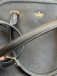 Kate Spade Maise Large Dome Leather Satchel Bag Black Convertible Purse - Picture 1 of 24