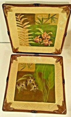 Juego de 2 platos internacionales certificados de 9" por Pamela Gladding Flowers Plants Foto 1 de 4