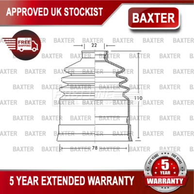 Compatível com Saab 99 96 95 1.5 2.0 + Outros Modelos Baxter Front Outer CV Joint Boot Set - Imagem 1 de 3