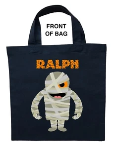 Mummy Trick or Treat Bag - Personalized Mummy Halloween Loot Bag - Picture 1 of 2