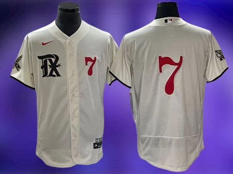 Men's texas rangers #7 Ivan Rodriguez Flex  Cool Base Stitched Jersey All CS Cover