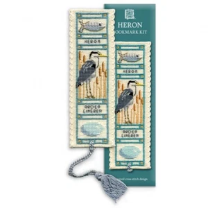 Textile Heritage Heron Bookmark - Counted Cross Stitch Kit - Picture 1 of 1