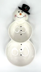 VINTAGE Hallmark Winter Holiday Keramik Schneemann Servierschale Nüsse Dip Weihnachten - Bild 1 von 7